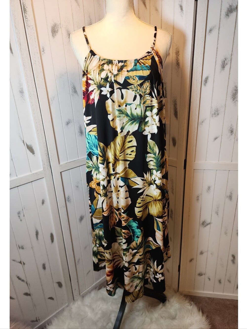Linea Donatella Tropical Floral Maxi Dress